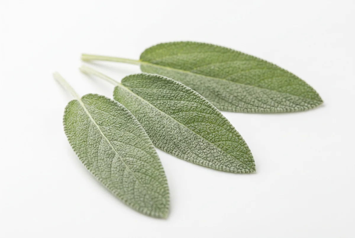 Clinical specimen macro of sage leaves